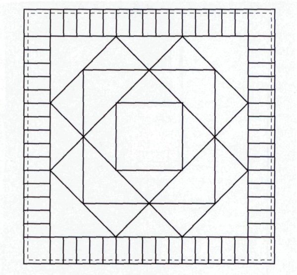Рисование геометрического орнамента в квадрате