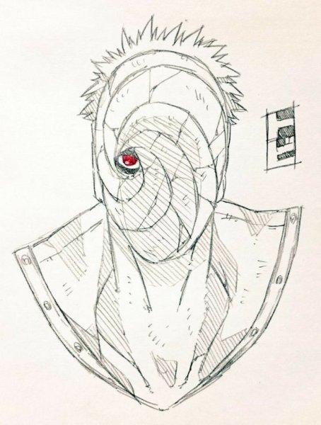 Рисунки персонажей из Наруто Обито