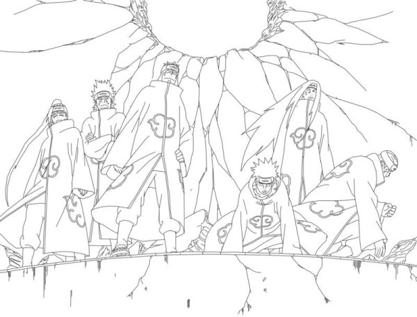 Раскраски Наруто Акацуки