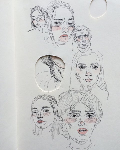Рисунки лица в скетчбук