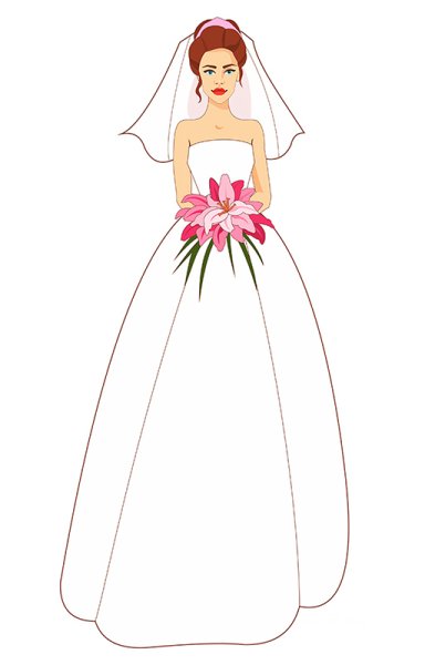 Пошаговое рисование платья