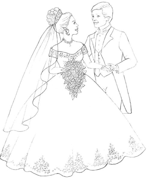 Свадебное платье контур