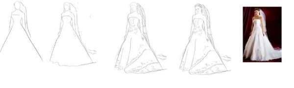 Девушка в платье карандашом поэтапно