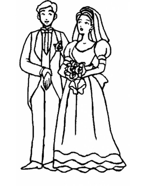 Раскраски для девочек свадьба
