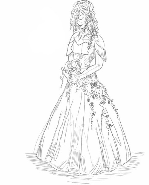 Жених и невеста контур