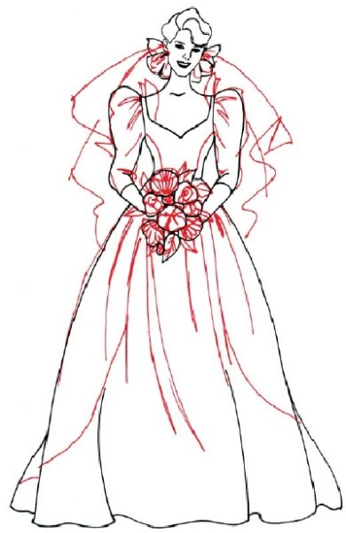 Невеста в позах карандашом