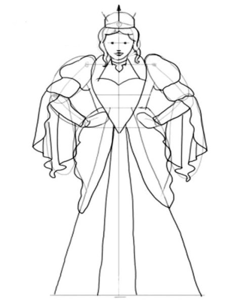 Поэтапное рисование королевы