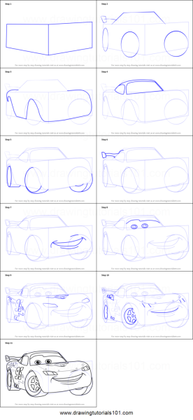 Молния Маккуин нарисовать поэтапно