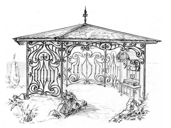 Кованые беседки эскизы