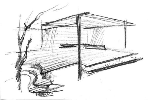 Беседка в перспективе