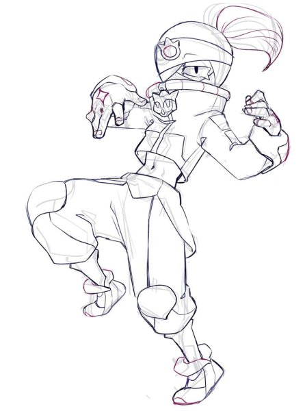 Ниндзя тара Brawl Stars раскраска