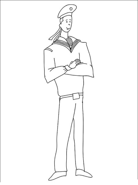 Раскраска моряк