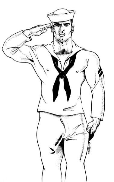 Моряк арт чб