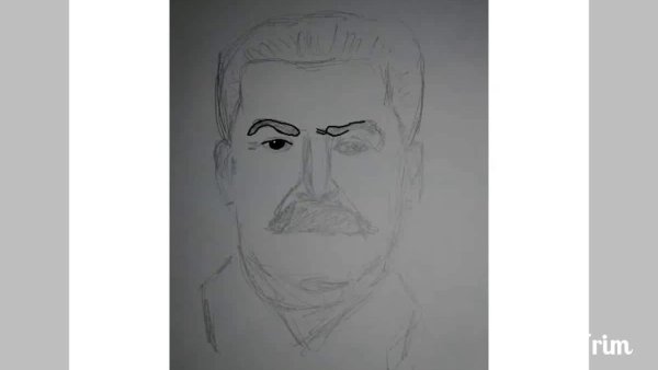 Сталин рисунок карандашом поэтапно