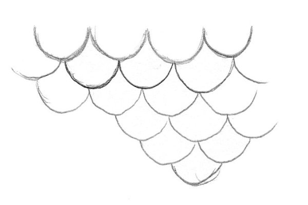 Чешуйки карандашом