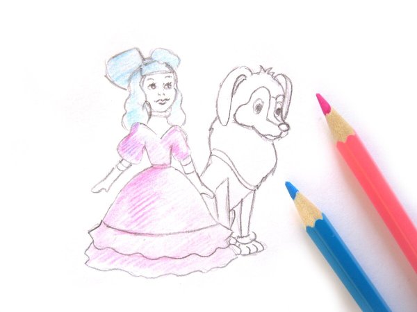 Мальвина поэтапное рисование