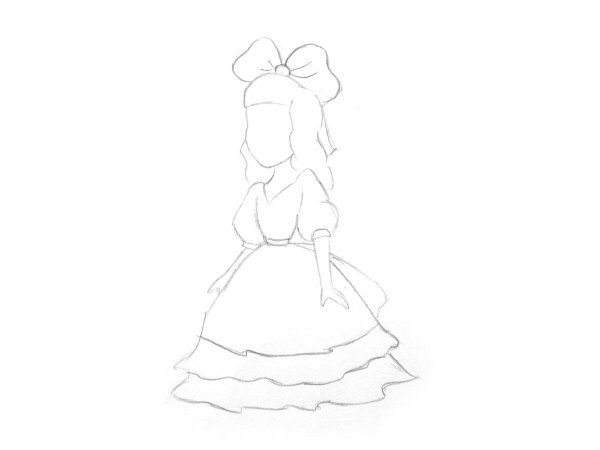 Платье Мальвины раскраска