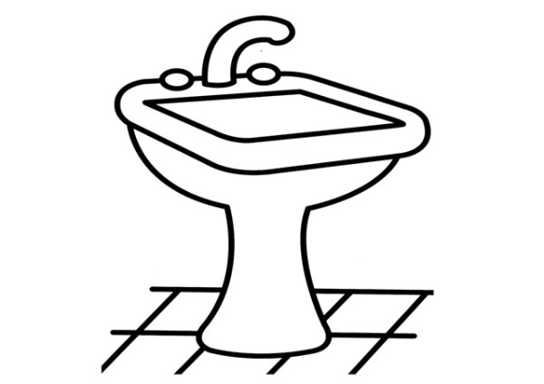 Умывальник раскраска для детей