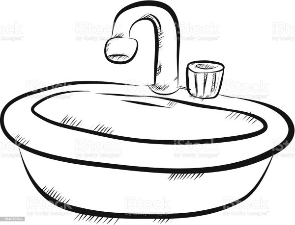 Умывальник раскраска для детей