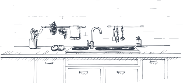 Раковина кухонная эскиз