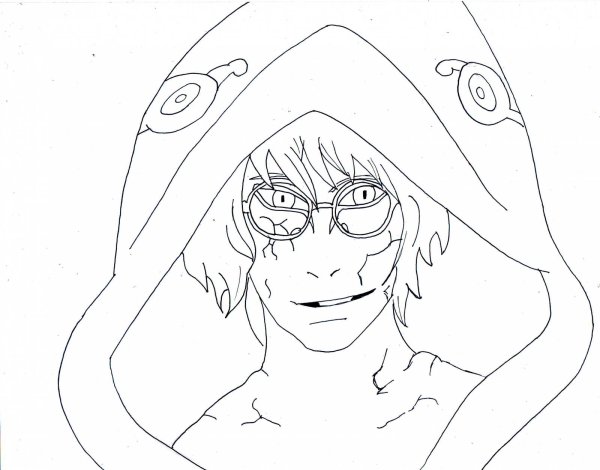 Кабуто Якуши черно белый