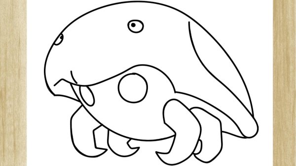 Покемон раскраска Кабуто