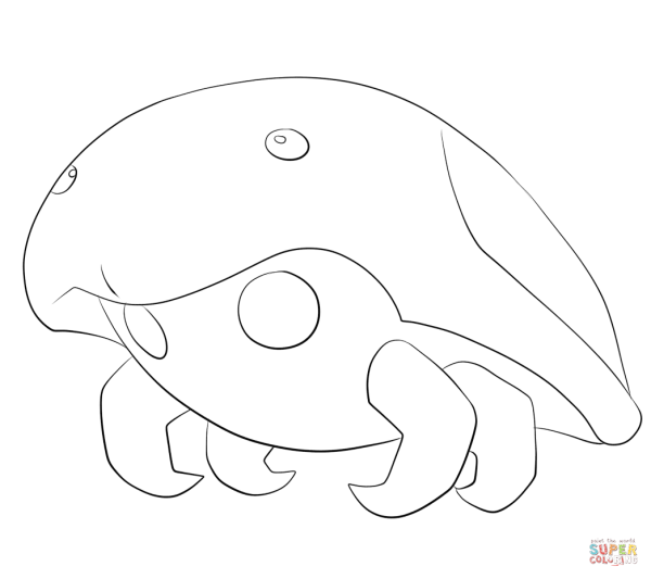 Покемон раскраска Кабуто