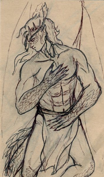 Рисунок Кабуто гуашью