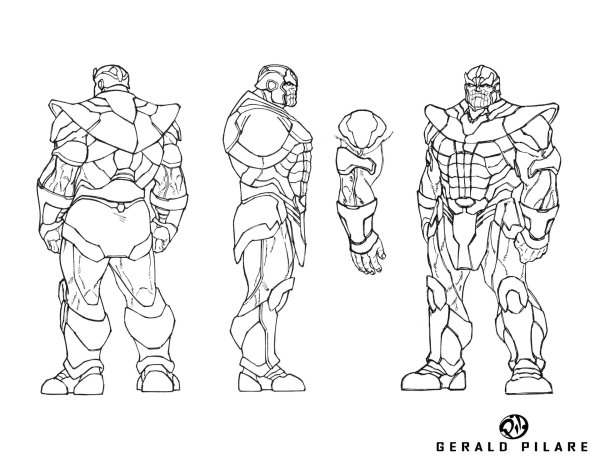 Раскраска Танос в броне