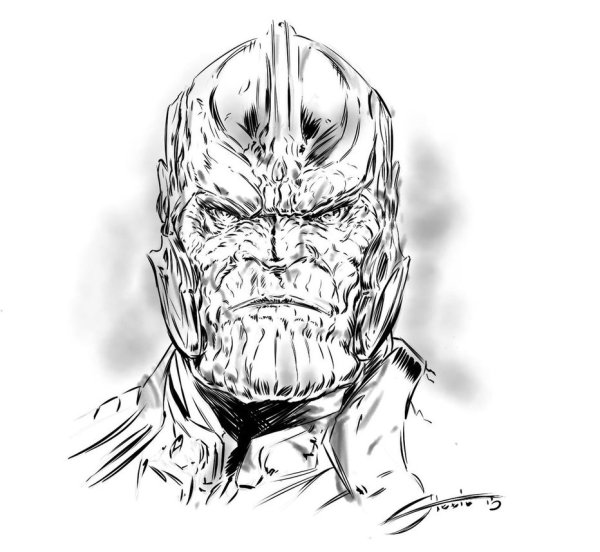 Марвел рисунок Танос