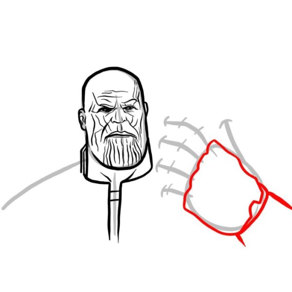 Танос нарисовать поэтапно