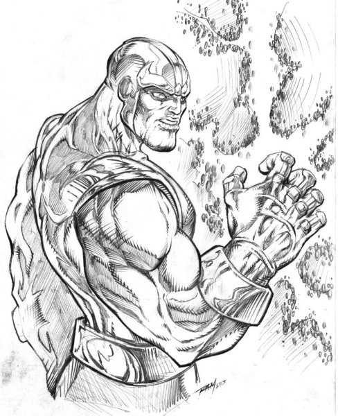 Раскраска Марвел Танос