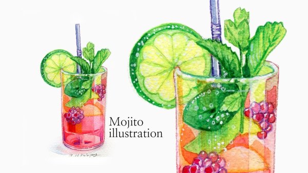 Мохито нарисовать