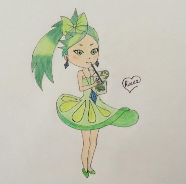 Коктейль с мятой рисовать