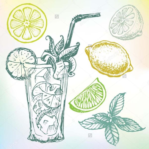 Коктейль карандашом Мохито