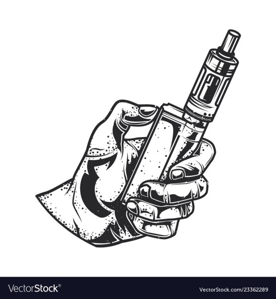 Вейп в руке нарисованный