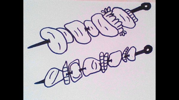 Шашлык срисовать легко