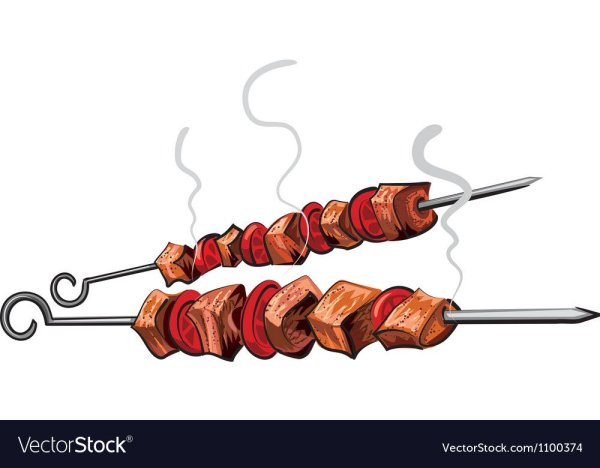 Шашлык на шампуре вектор