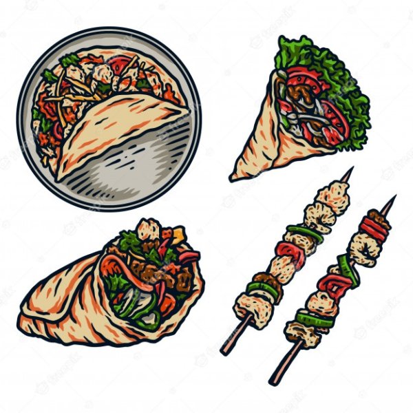Шашлык шаурма вектор