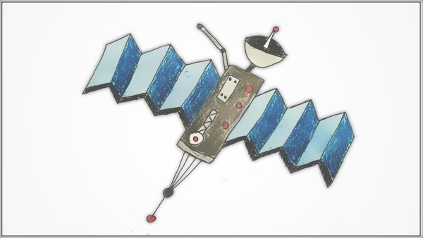 Спутник легкий рисунок