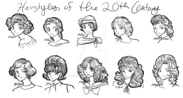 Прическа Локоны рисунок