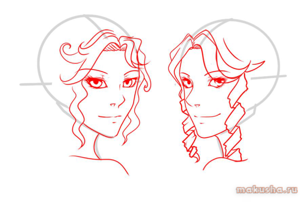 Локоны рисунок детально