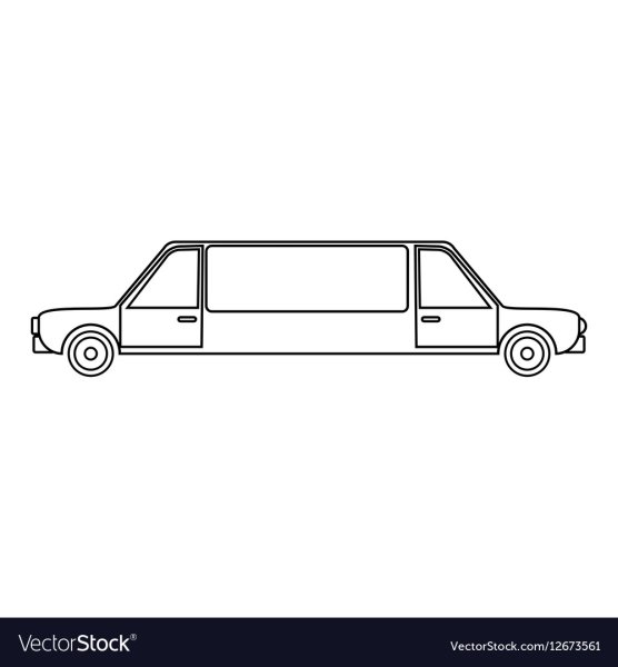 Лимузин с боку вектор рисунок