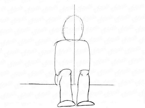 Поэтапное рисование человека сидя