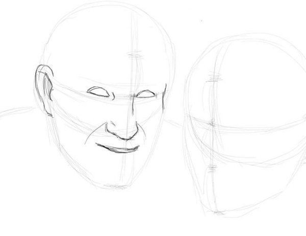 Поэтапное рисование пожилых людей