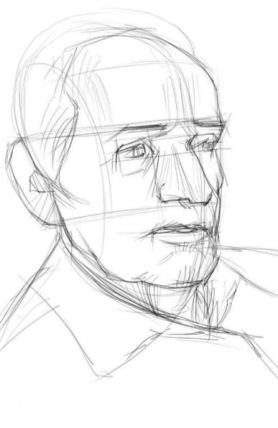 Портрет дедушки карандашом