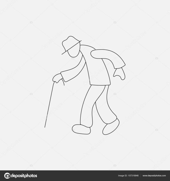 Схематичный рисунок старика