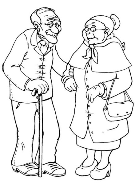 Раскраска дедушка