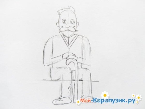 Поэтапное рисование старика