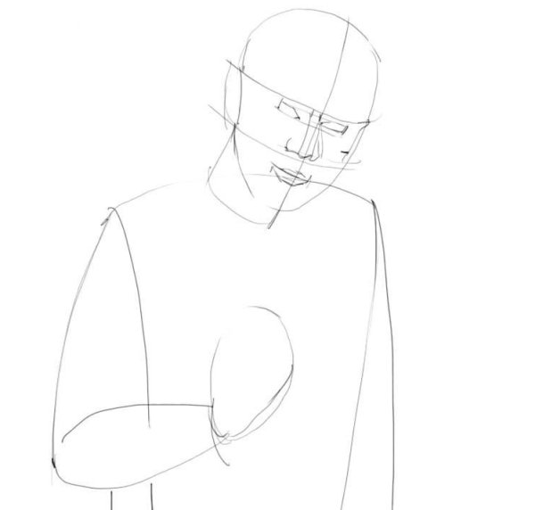 Поэтапное рисование старика